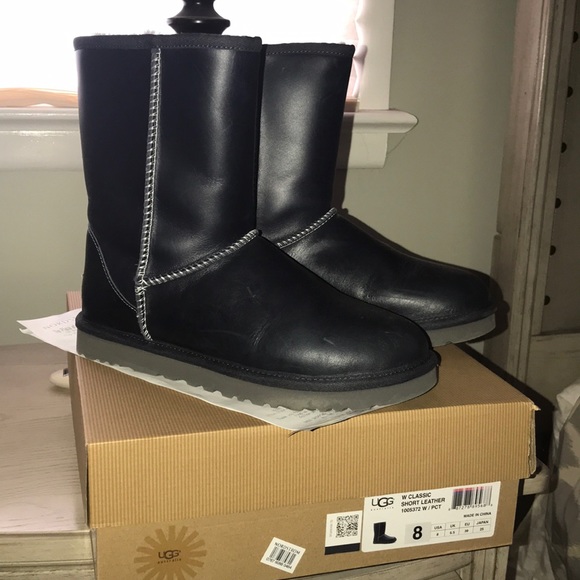 blue leather ugg boots